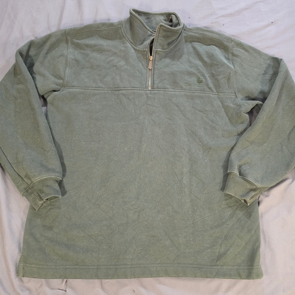 Carhartt Mens Quarter Zip Fleece Pullover Sweatshirt Green K188 DGR Large